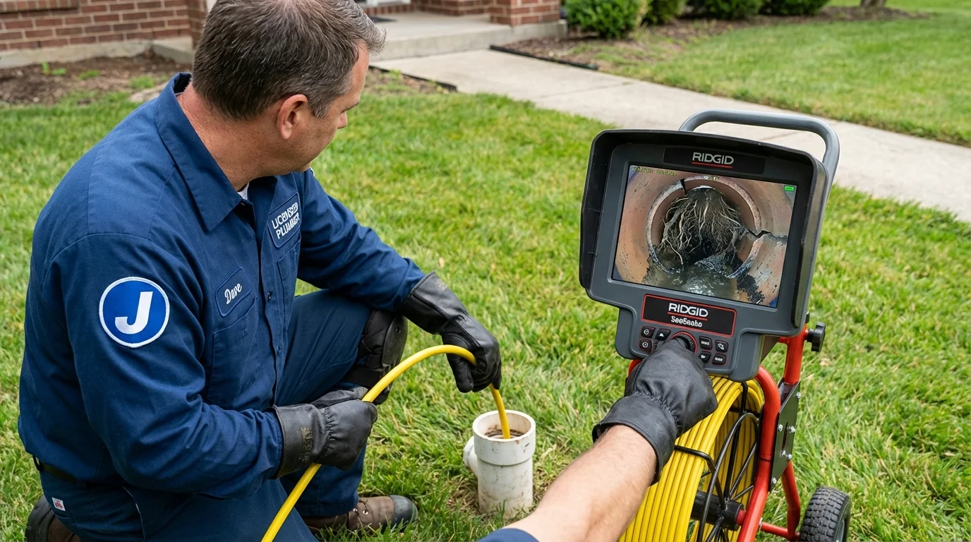 Sewer camera inspection being performed by Johns Plumbing LLC in Galena Park